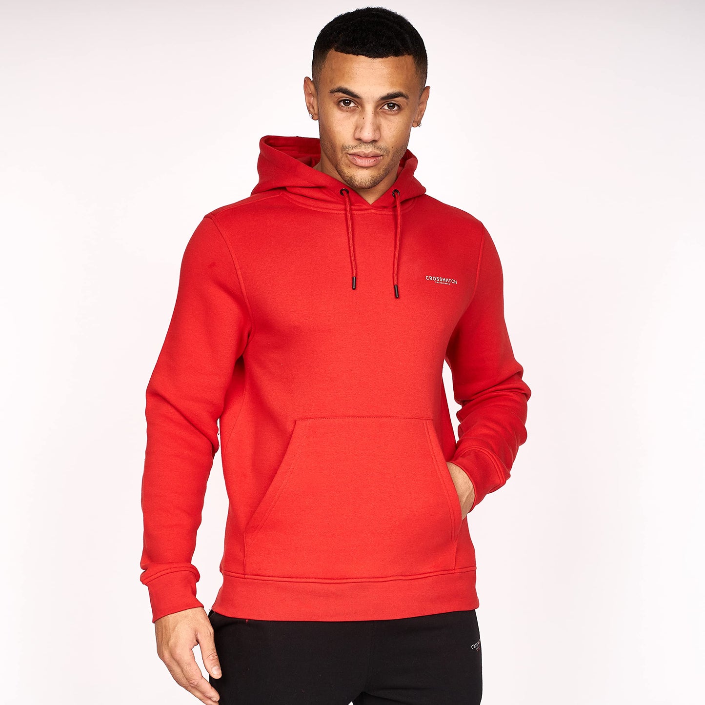 Crosshatch Mens Plain (2 Pack) Hoodie Casual Hooded Sweatshirt Overhead Pullover made from Sustainable Cotton and recycled plastic