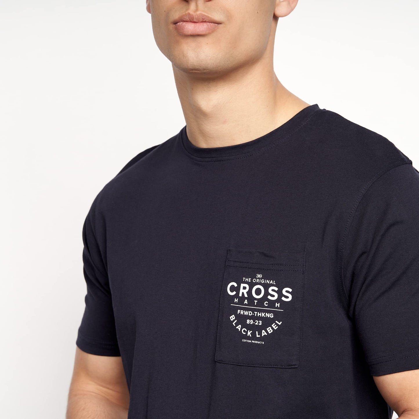 Crosshatch Men's Premium Half Sleeve Crew Neck T-Shirt with Letter Print Logo Design