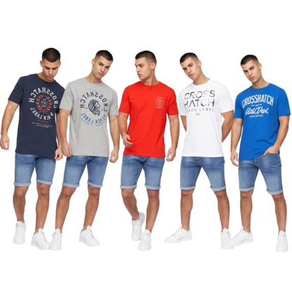 Crosshatch (6PACK) Classic Comfort, Endless Style - Men's Everyday Essentials Crew Neck T-Shirt, Designer Mens Tshirt – Your Perfect Set of Short Sleeve Tees