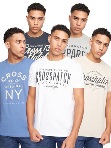 Crosshatch (6PACK) Classic Comfort, Endless Style - Men's Everyday Essentials Crew Neck T-Shirt, Designer Mens Tshirt – Your Perfect Set of Short Sleeve Tees
