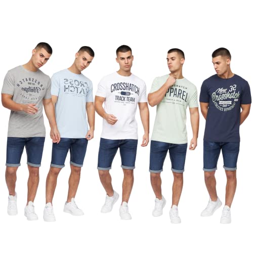 Crosshatch (6PACK) Classic Comfort, Endless Style - Men's Everyday Essentials Crew Neck T-Shirt, Designer Mens Tshirt – Your Perfect Set of Short Sleeve Tees