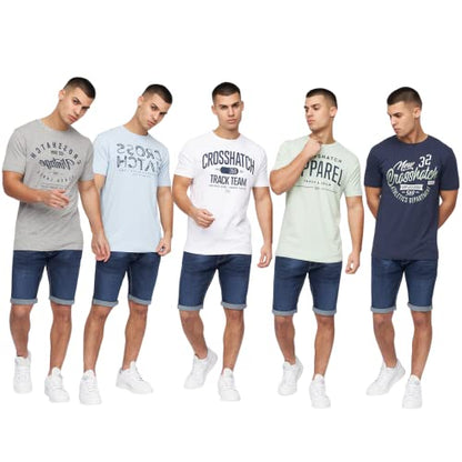 Crosshatch (6PACK) Classic Comfort, Endless Style - Men's Everyday Essentials Crew Neck T-Shirt, Designer Mens Tshirt – Your Perfect Set of Short Sleeve Tees
