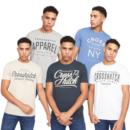 Crosshatch (6PACK) Classic Comfort, Endless Style - Men's Everyday Essentials Crew Neck T-Shirt, Designer Mens Tshirt – Your Perfect Set of Short Sleeve Tees