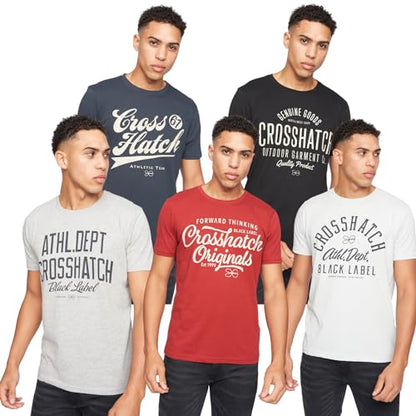 Crosshatch (6PACK) Classic Comfort, Endless Style - Men's Everyday Essentials Crew Neck T-Shirt, Designer Mens Tshirt – Your Perfect Set of Short Sleeve Tees