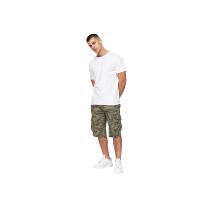 Crosshatch Mens Casual Cargo Combat Shorts Cotton Summer Knee Length Pants