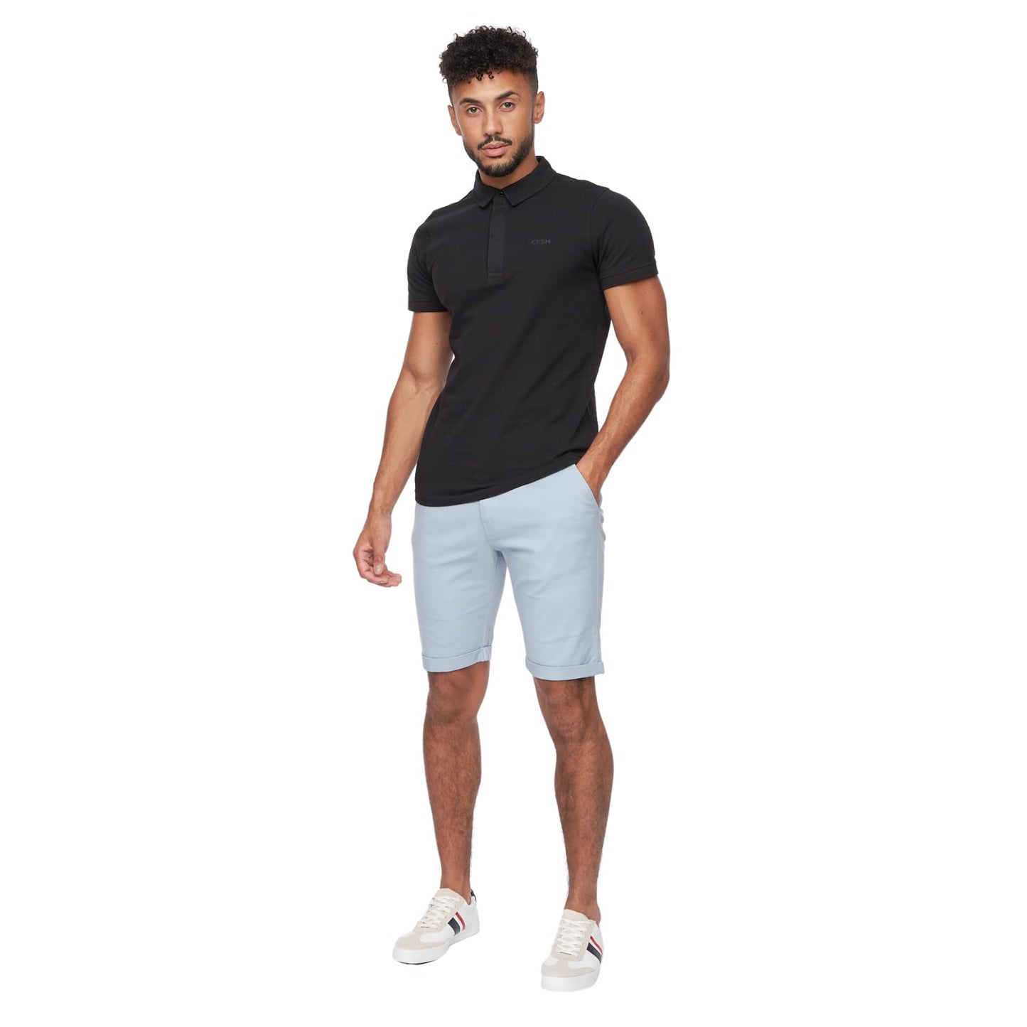 Crosshatch Mens Slim Fit Chino Cotton Summer Casual Shorts