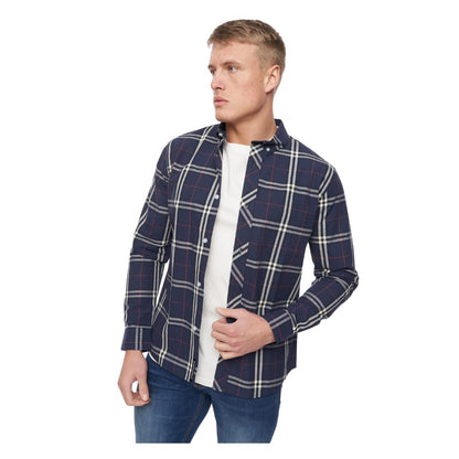 Bewley and Ritch Men's Full Sleeve Button-Up Easy Care Plain Stripe Shirt