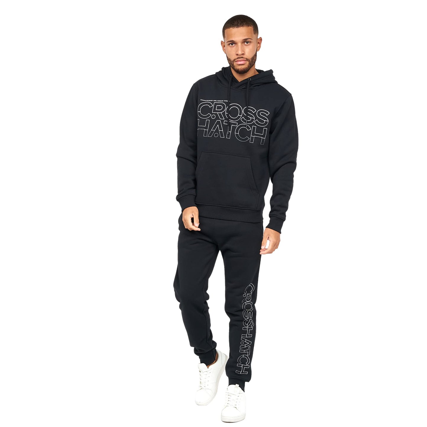 Crosshatch Mens Full Tracksuits Jogging Bottoms Gym Sweat Suits Hooded Full Set Sport Jacket Pant