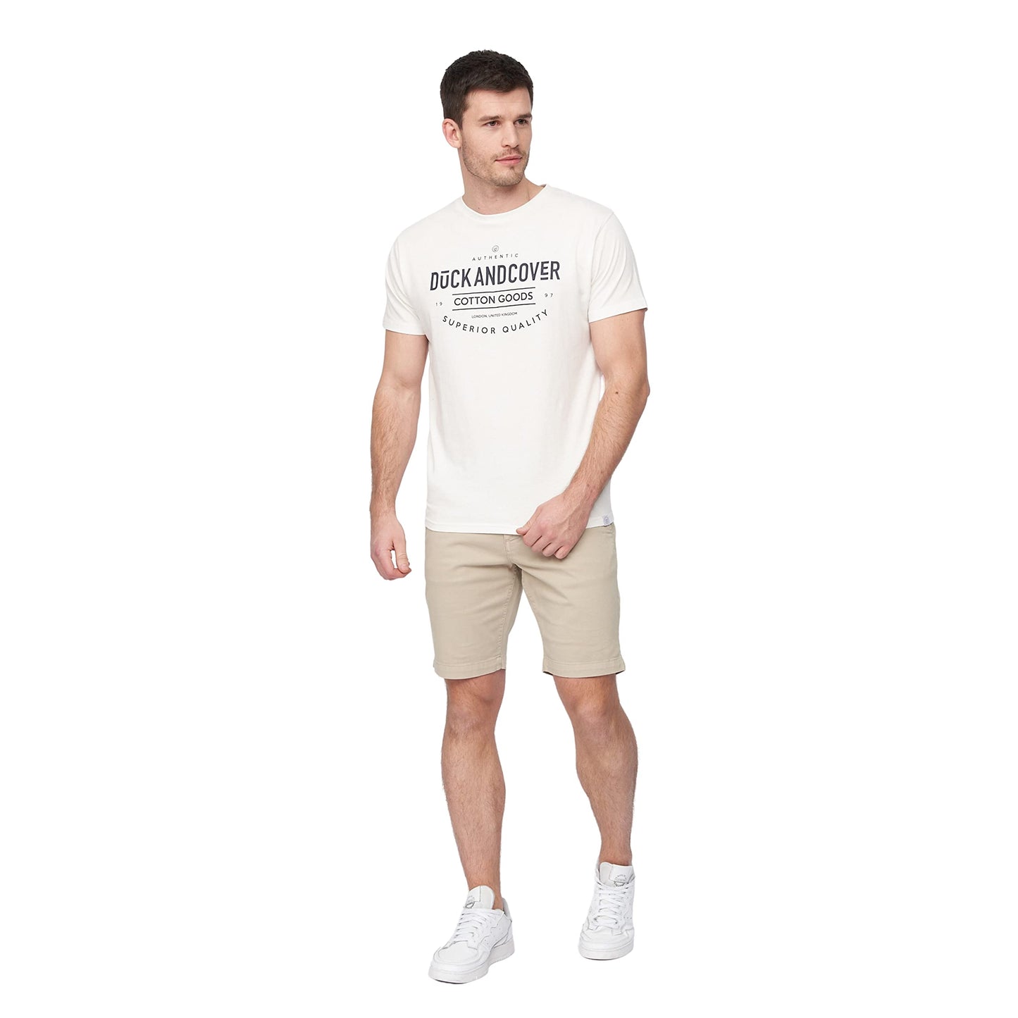 Duck and Cover Mens Slim Fit Chino Cotton Summer Casual Shorts