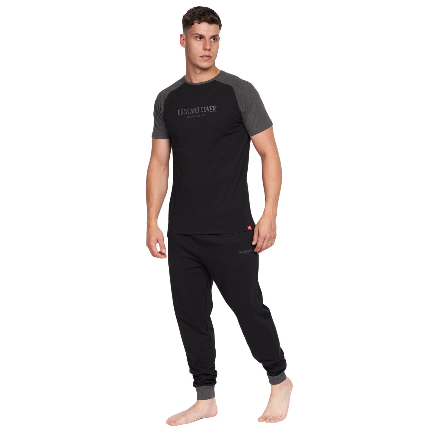 Duck & Cover Mens Nightwear Pyjamas Set Cotton Top Bottom Loungewear Casual