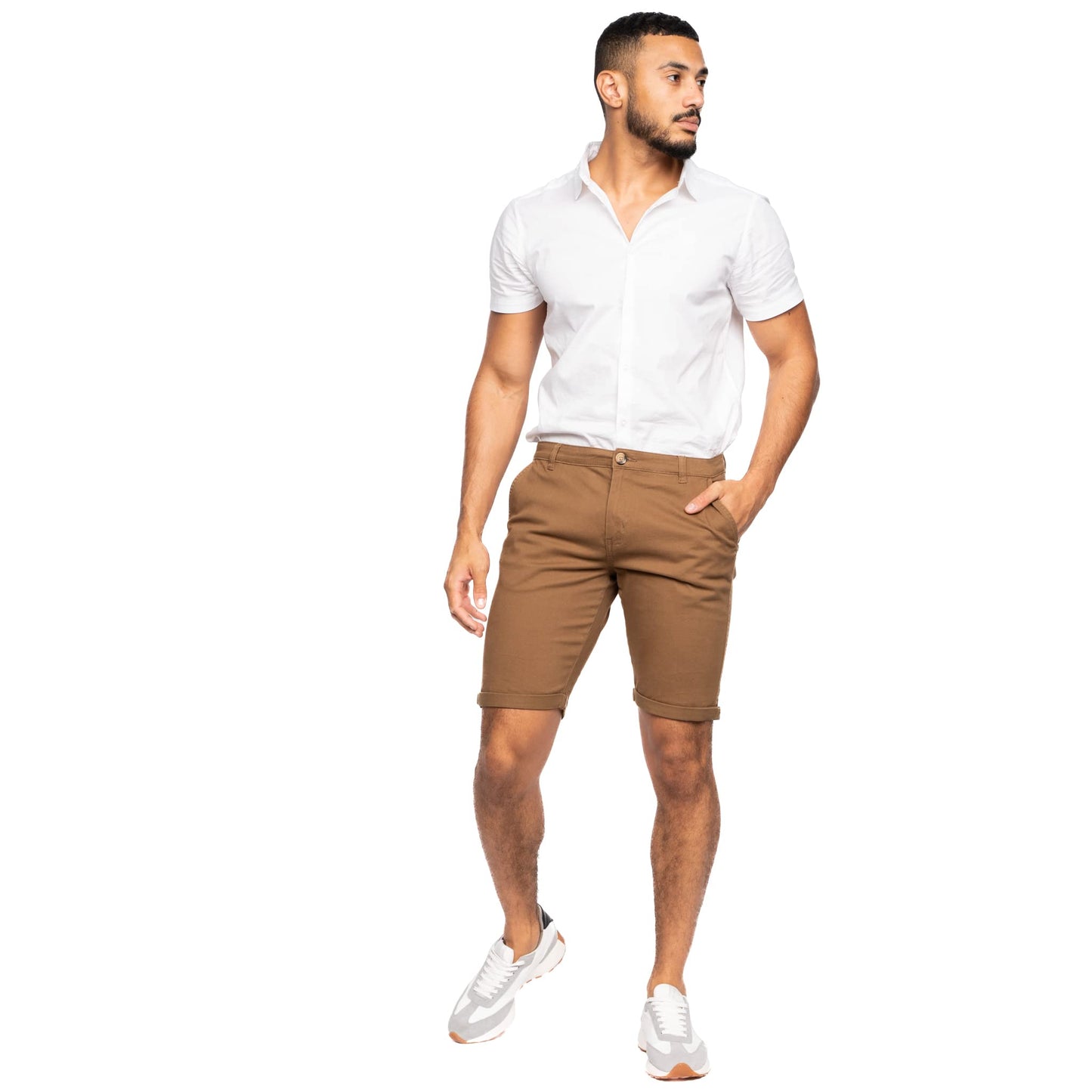 Crosshatch Mens Slim Fit Chino Cotton Summer Casual Shorts