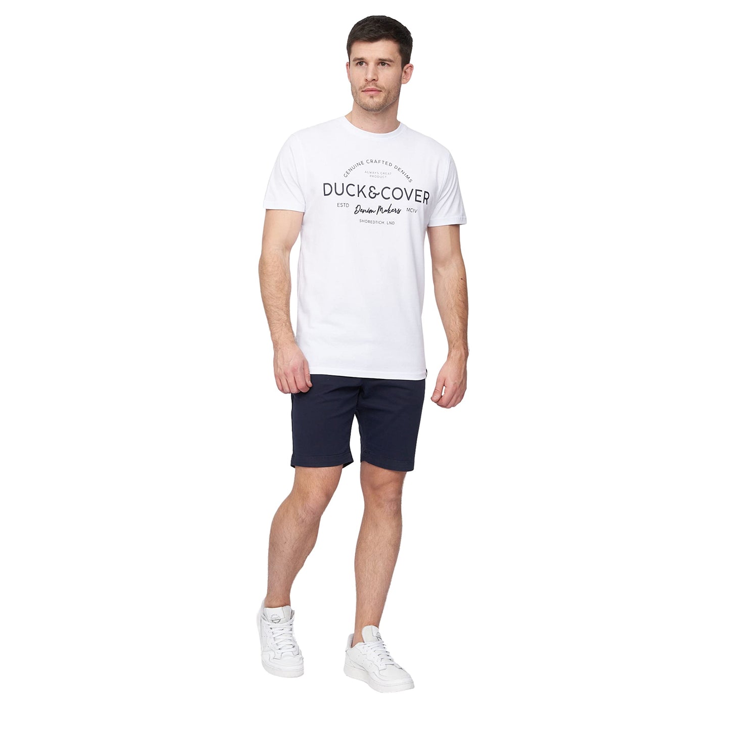 Duck and Cover Mens Slim Fit Chino Cotton Summer Casual Shorts