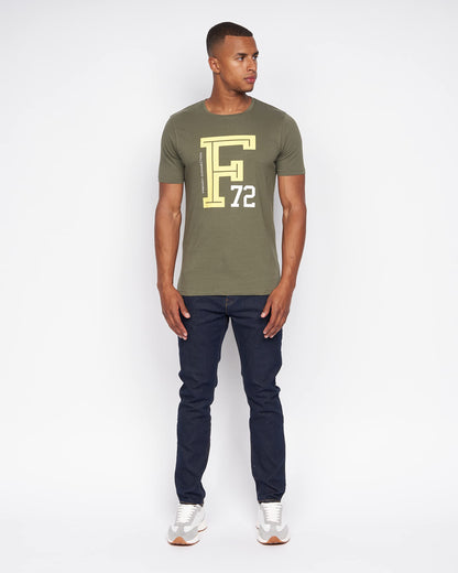 French Connection Mens Premium Half Sleeve Crew Neck T-Shirt with Letter Print Logo Design