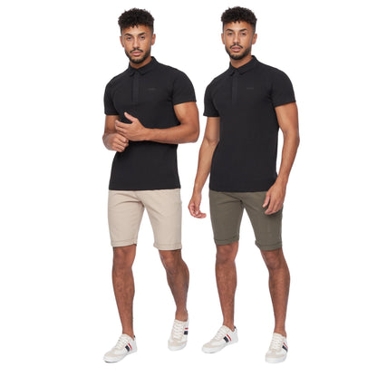 Crosshatch Mens Slim Fit Chino Cotton Summer Casual Shorts