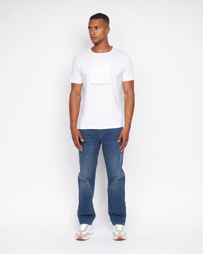 French Connection Mens Premium Half Sleeve Crew Neck T-Shirt with Letter Print Logo Design