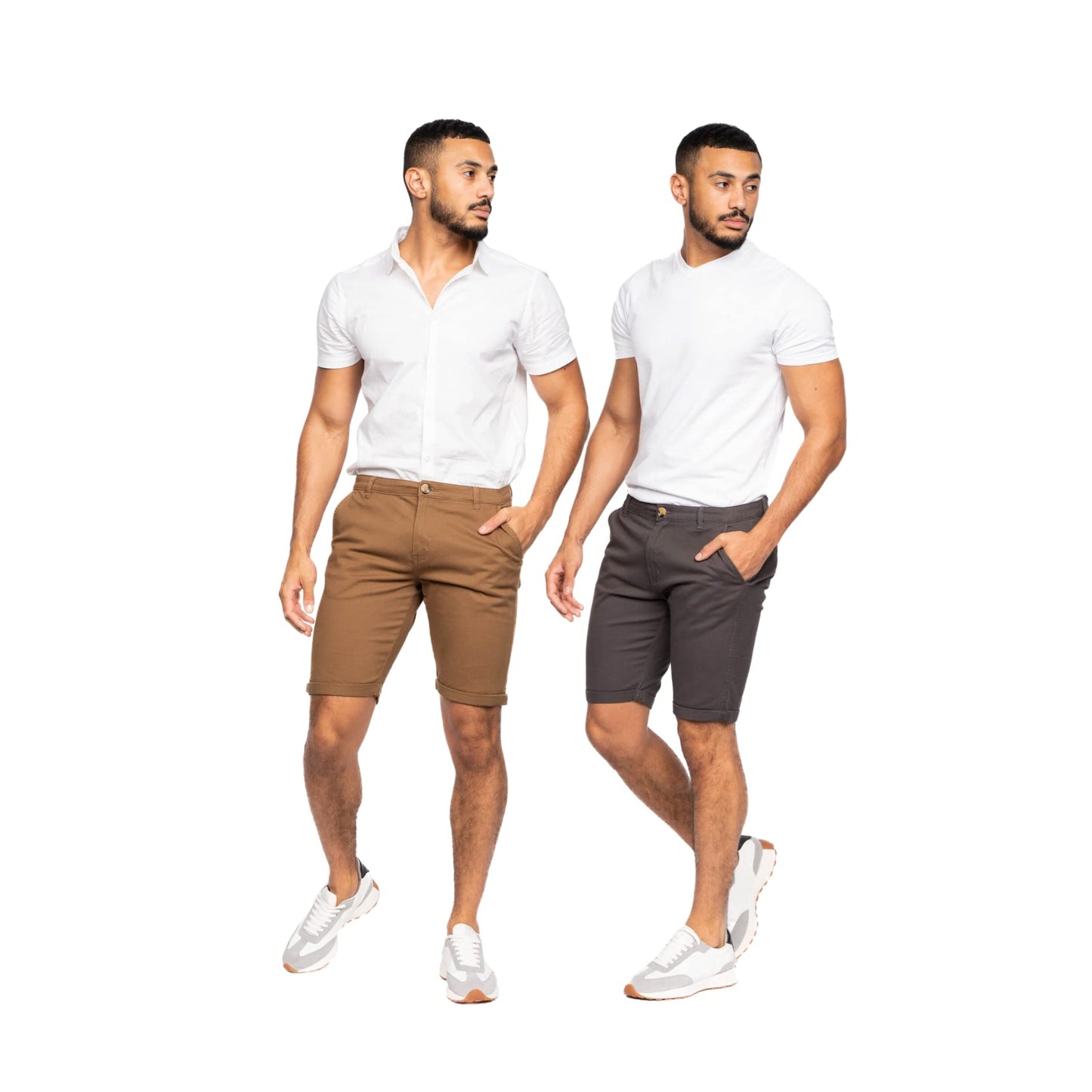 Crosshatch Mens Slim Fit Chino Cotton Summer Casual Shorts