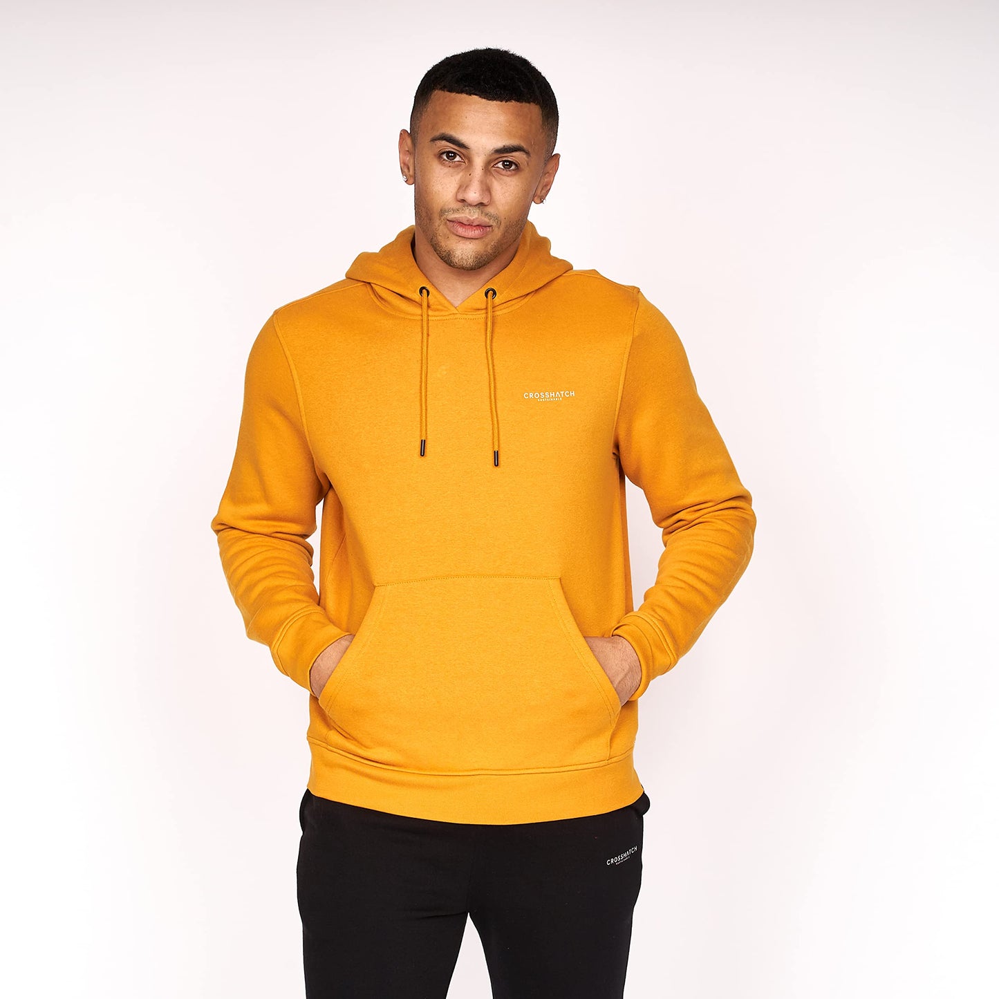 Crosshatch Mens Plain (2 Pack) Hoodie Casual Hooded Sweatshirt Overhead Pullover made from Sustainable Cotton and recycled plastic