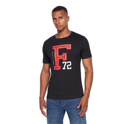 French Connection Mens Premium Half Sleeve Crew Neck T-Shirt with Letter Print Logo Design