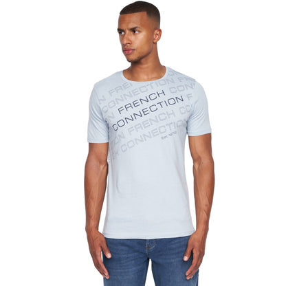 French Connection Mens Premium Half Sleeve Crew Neck T-Shirt with Letter Print Logo Design