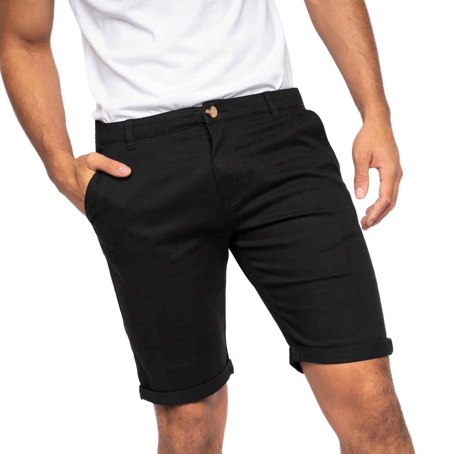 Crosshatch Mens Slim Fit Chino Cotton Summer Casual Shorts