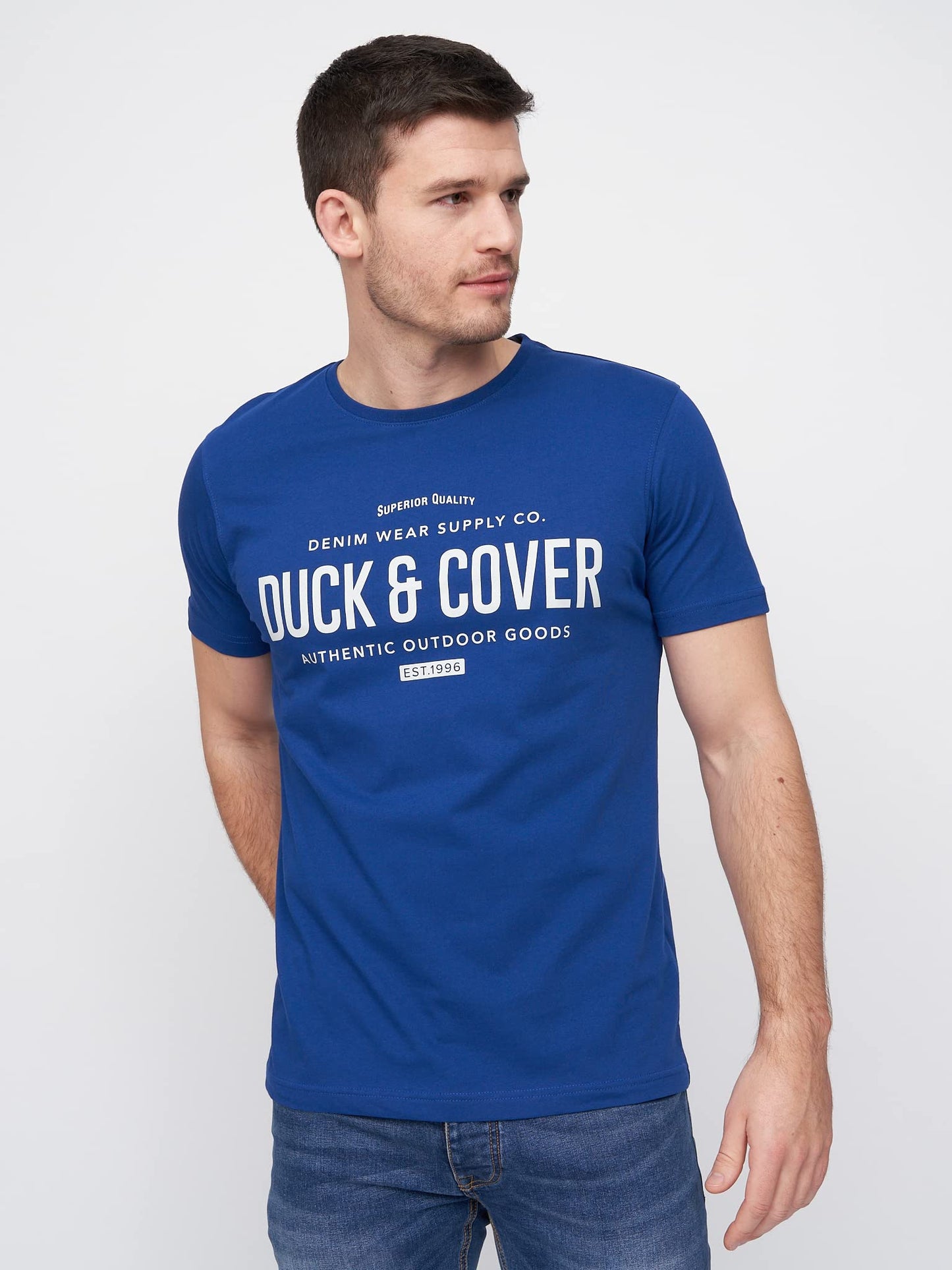 Duck and Cover (5Pack) Mens Premium Printed Half Sleeve Crew Neck T-Shirt