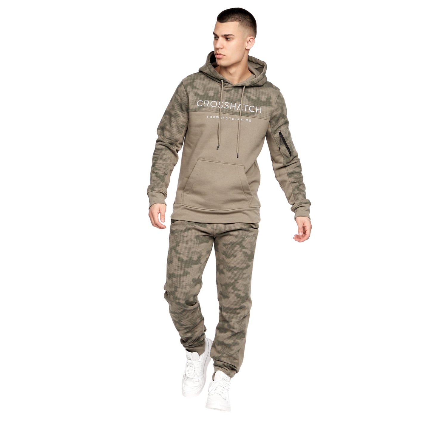 Crosshatch Mens Full Tracksuits Jogging Bottoms Gym Sweat Suits Hooded Full Set Sport Jacket Pant