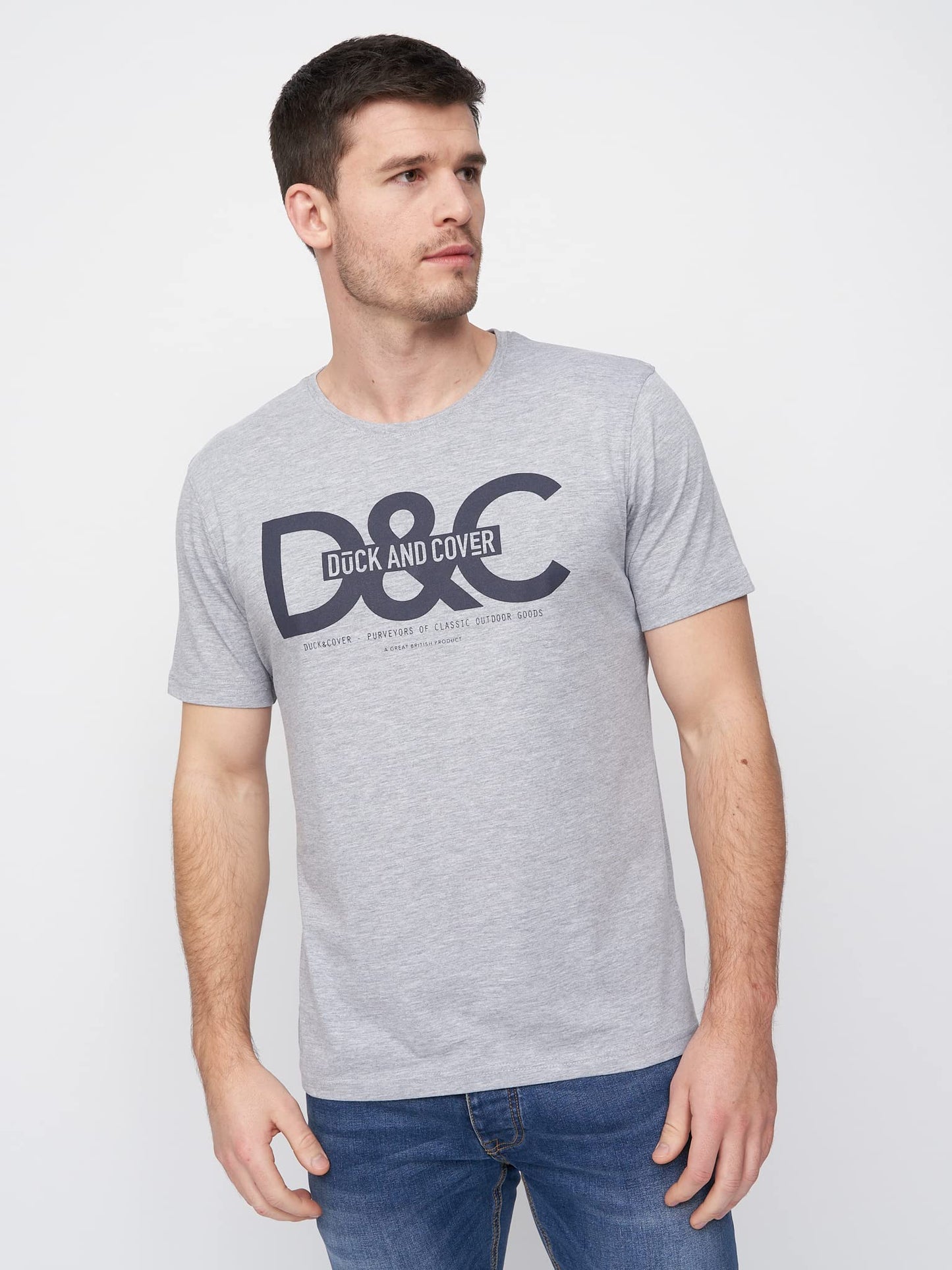 Duck and Cover (5Pack) Mens Premium Printed Half Sleeve Crew Neck T-Shirt