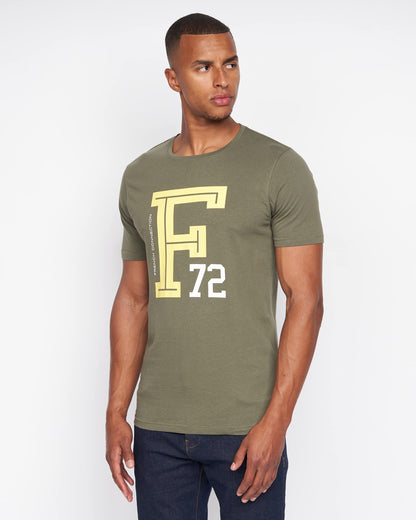 French Connection Mens Premium Half Sleeve Crew Neck T-Shirt with Letter Print Logo Design