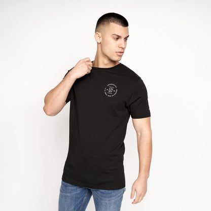 Crosshatch Men's Premium Half Sleeve Crew Neck T-Shirt with Letter Print Logo Design
