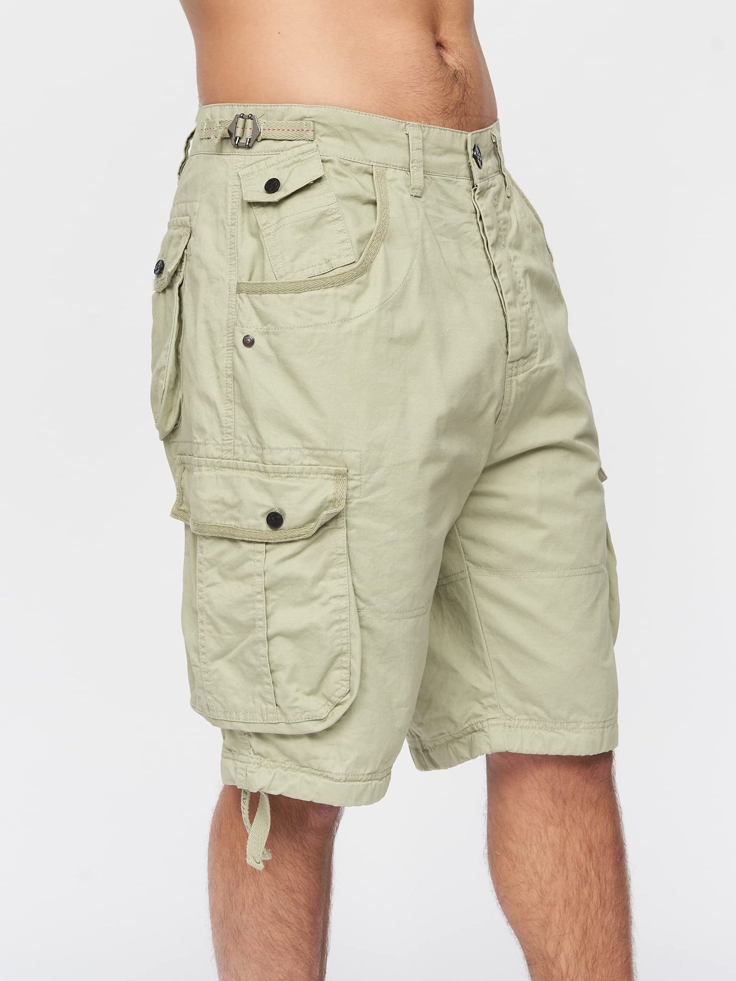 Crosshatch Mens Casual Cargo Combat Shorts Cotton Summer Knee Length Pants