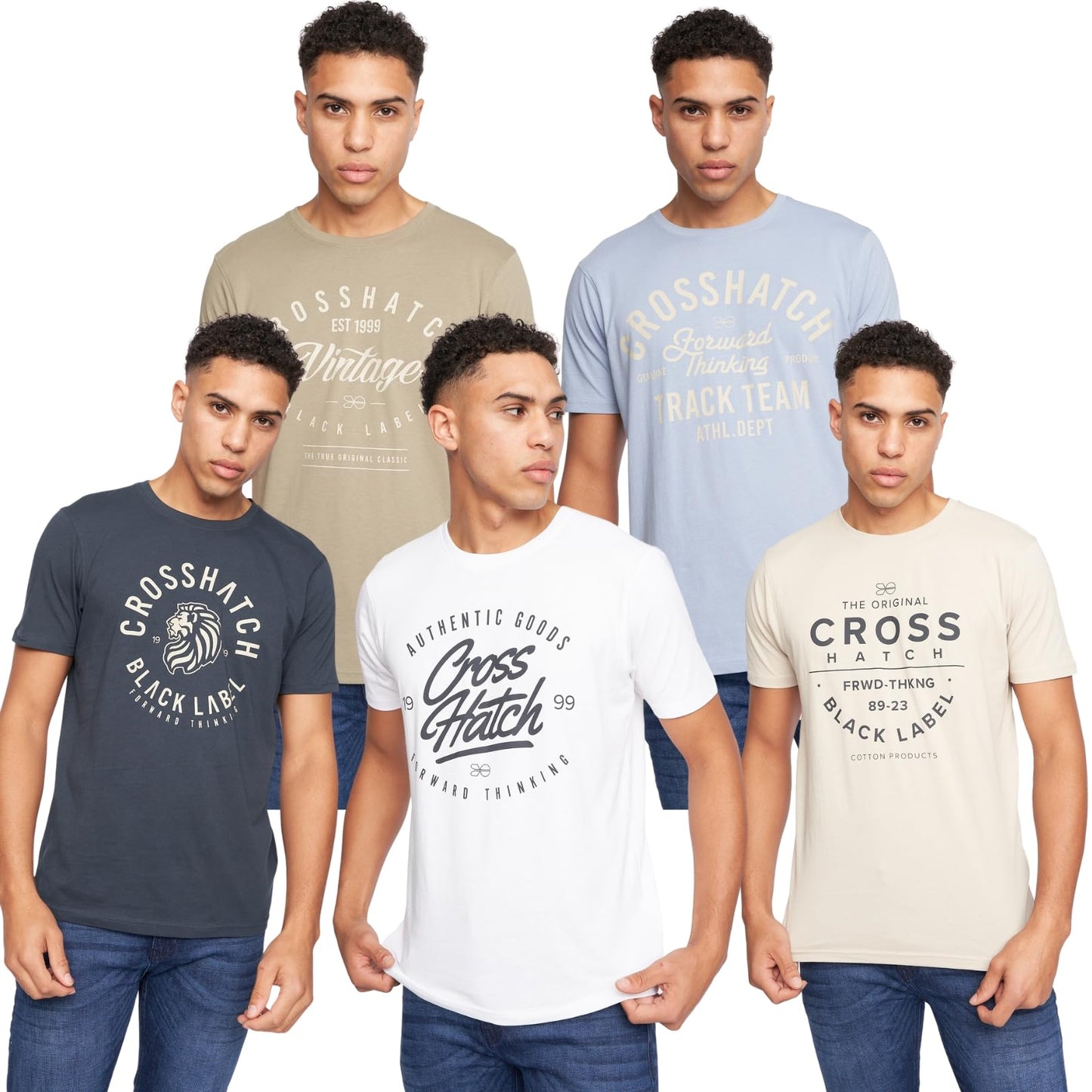 Crosshatch (6PACK) Classic Comfort, Endless Style - Men's Everyday Essentials Crew Neck T-Shirt, Designer Mens Tshirt – Your Perfect Set of Short Sleeve Tees
