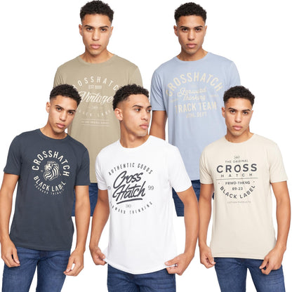 Crosshatch (6PACK) Classic Comfort, Endless Style - Men's Everyday Essentials Crew Neck T-Shirt, Designer Mens Tshirt – Your Perfect Set of Short Sleeve Tees