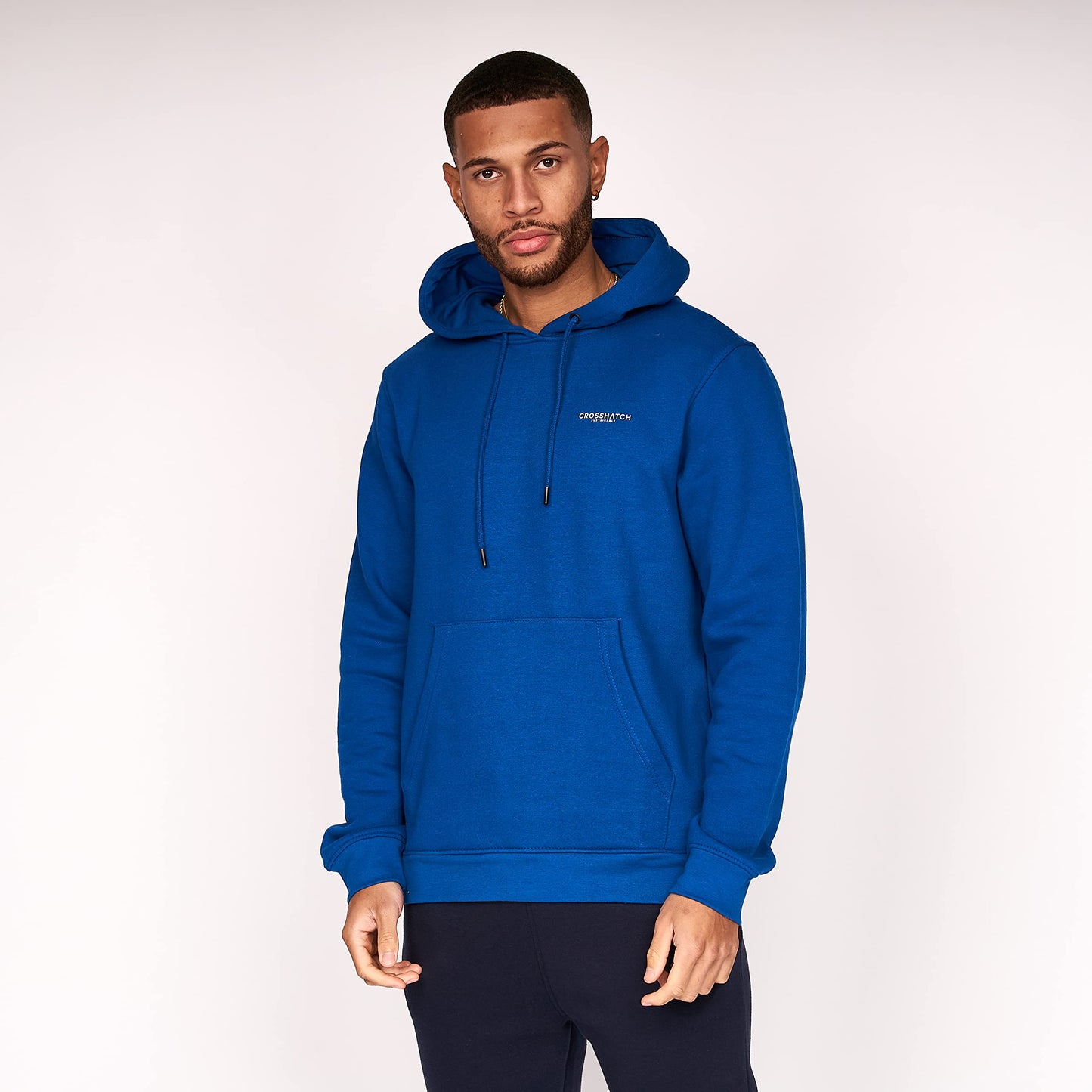 Crosshatch Mens Plain (2 Pack) Hoodie Casual Hooded Sweatshirt Overhead Pullover made from Sustainable Cotton and recycled plastic