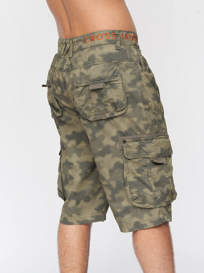 Crosshatch Mens Casual Cargo Combat Shorts Cotton Summer Knee Length Pants