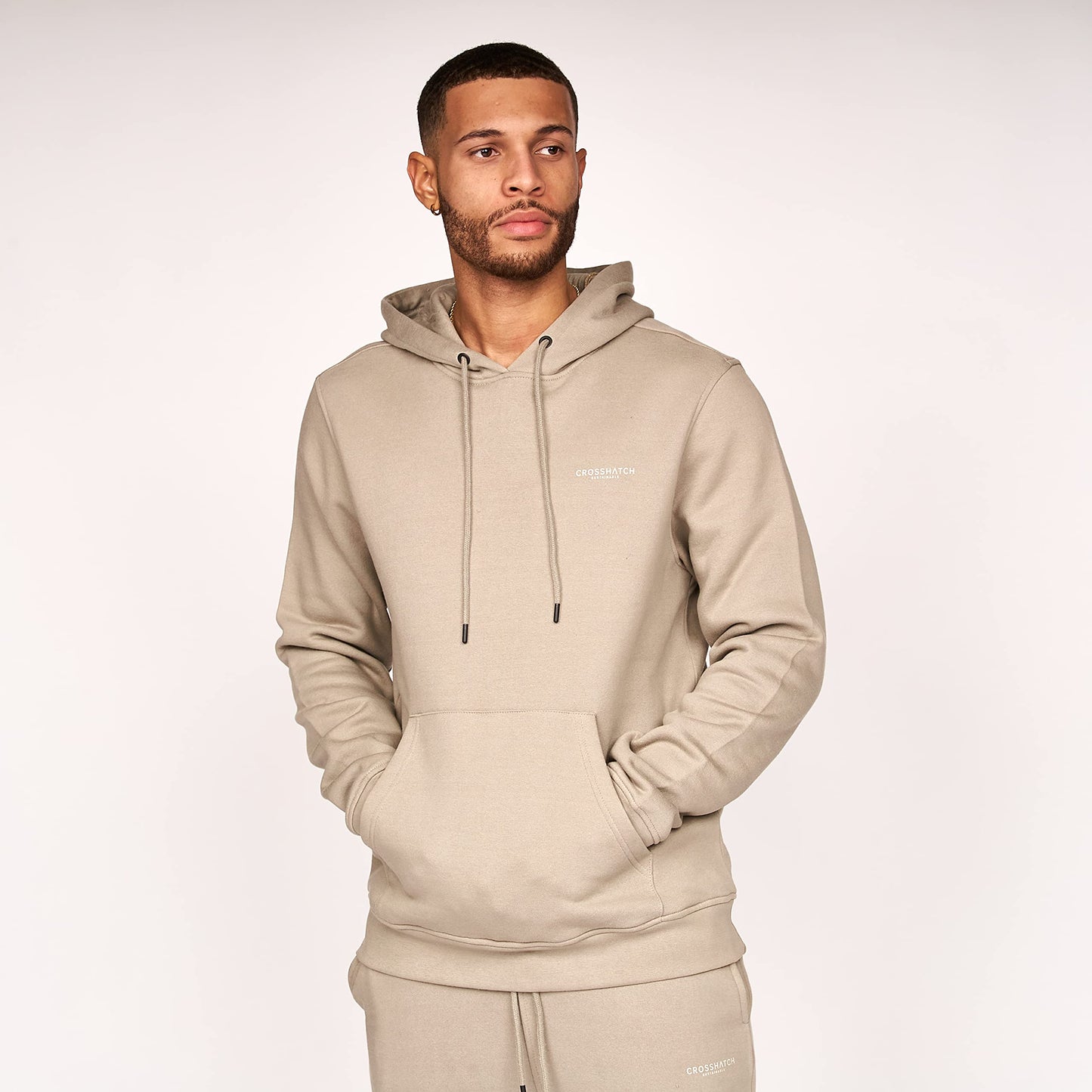 Crosshatch Mens Plain (2 Pack) Hoodie Casual Hooded Sweatshirt Overhead Pullover made from Sustainable Cotton and recycled plastic