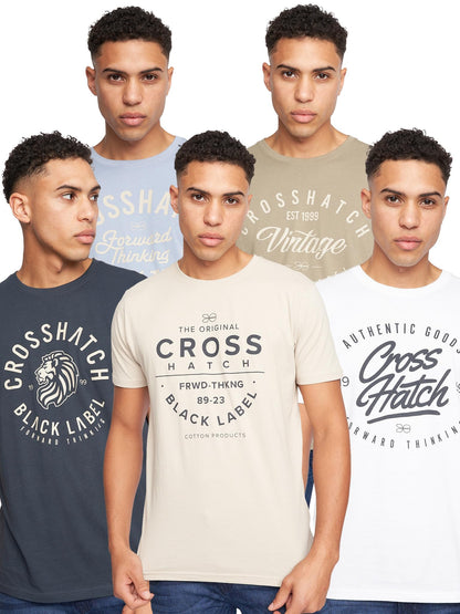 Crosshatch (6PACK) Classic Comfort, Endless Style - Men's Everyday Essentials Crew Neck T-Shirt, Designer Mens Tshirt – Your Perfect Set of Short Sleeve Tees