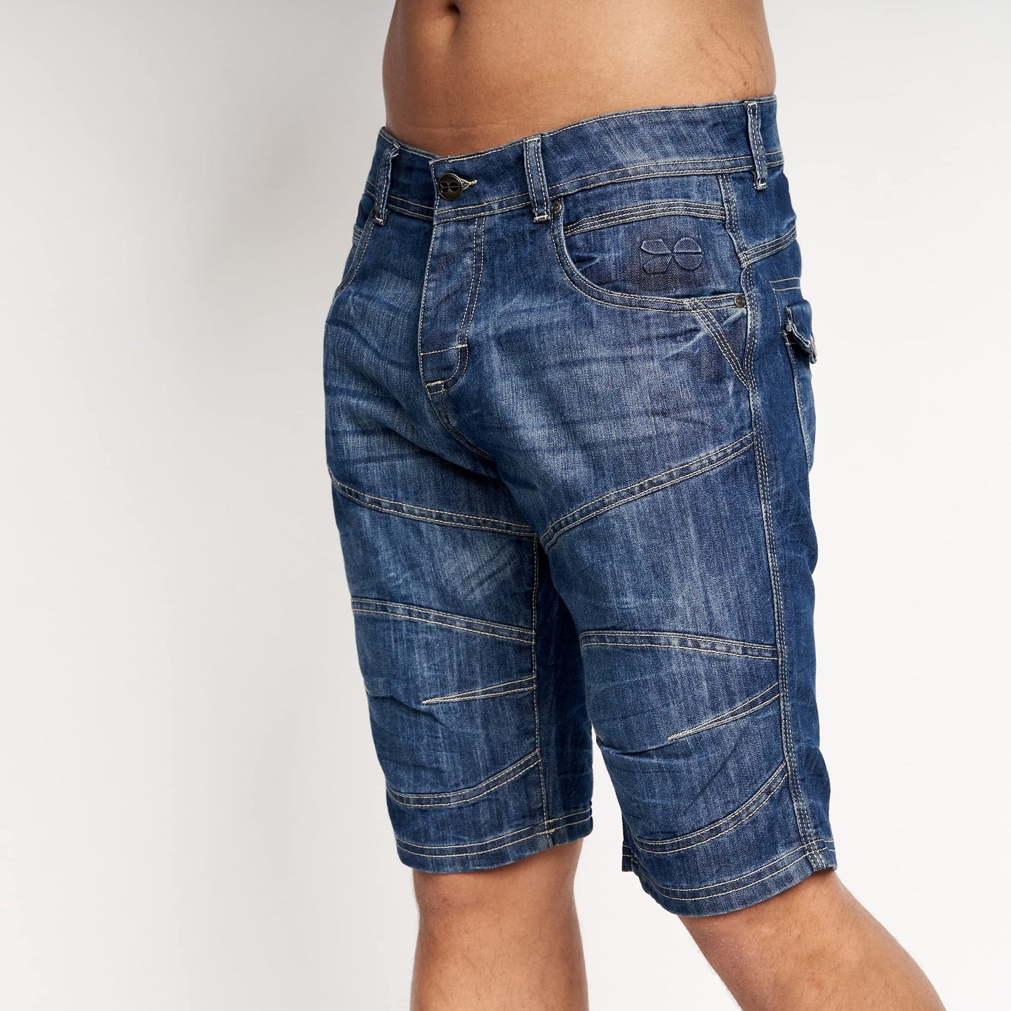 Crosshatch Mens Casual Cargo Combat Shorts Cotton Summer Knee Length Pants