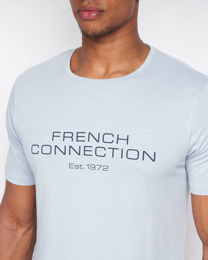 French Connection Mens Premium Half Sleeve Crew Neck T-Shirt with Letter Print Logo Design