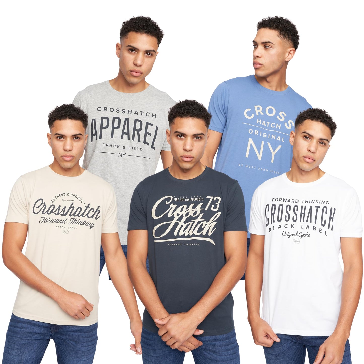 Crosshatch (6PACK) Classic Comfort, Endless Style - Men's Everyday Essentials Crew Neck T-Shirt, Designer Mens Tshirt – Your Perfect Set of Short Sleeve Tees