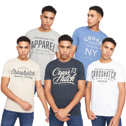 Crosshatch (6PACK) Classic Comfort, Endless Style - Men's Everyday Essentials Crew Neck T-Shirt, Designer Mens Tshirt – Your Perfect Set of Short Sleeve Tees