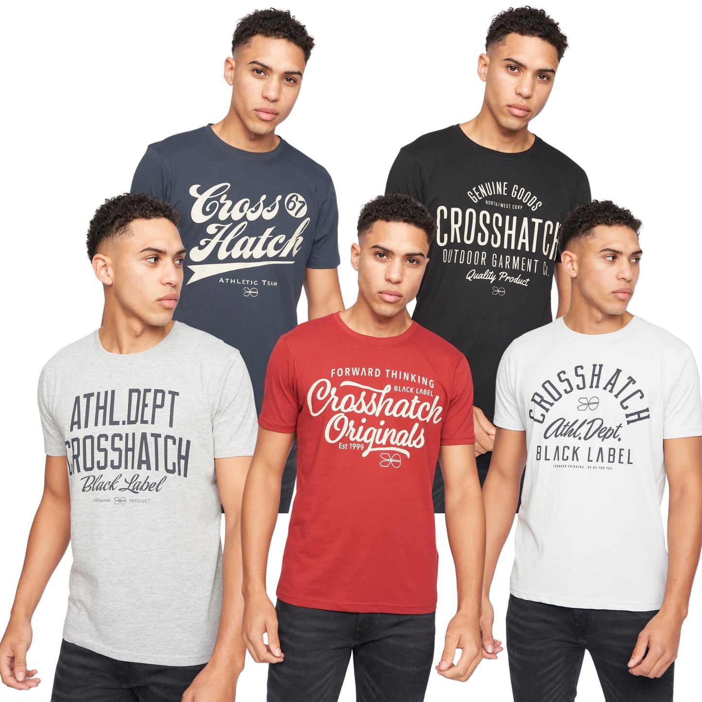 Crosshatch (6PACK) Classic Comfort, Endless Style - Men's Everyday Essentials Crew Neck T-Shirt, Designer Mens Tshirt – Your Perfect Set of Short Sleeve Tees