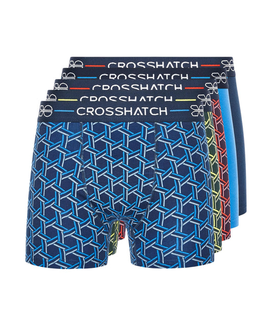 Crosshatch Mens Multi-Color Boxer Shorts, Men's Gift set with (5 Pack) Boxers, Gift for your friends, boyfriend or husband(S/CUBERO-ASSORTED)