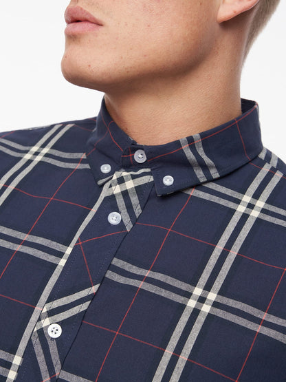 Bewley and Ritch Men's Full Sleeve Button-Up Easy Care Plain Stripe Shirt